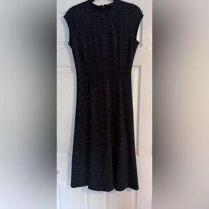 Banana Republic Black Midi Dress with Cap Sleeves
